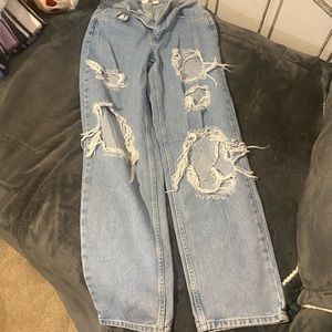 Ripped boyfriend jeans